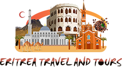 Car Rental in Bangladesh This is a cartoon-style illustration of the city of Khartoum, Sudan, featuring camels, a mosque, a church, and other buildings against an orange sky and desert landscape.